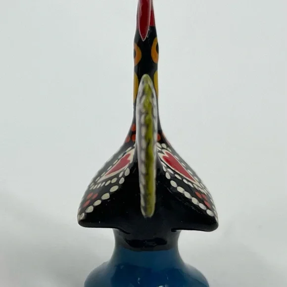 Portuguese Galo de Barcelos Traditional Good Luck Metal Rooster Hand Painted 2" - Picture 5 of 6